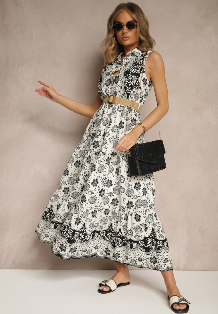 rosa Rochie tip cămașă Neagră Fără mâneci Din bumbac Cu curea cu cataramă Mirasitia