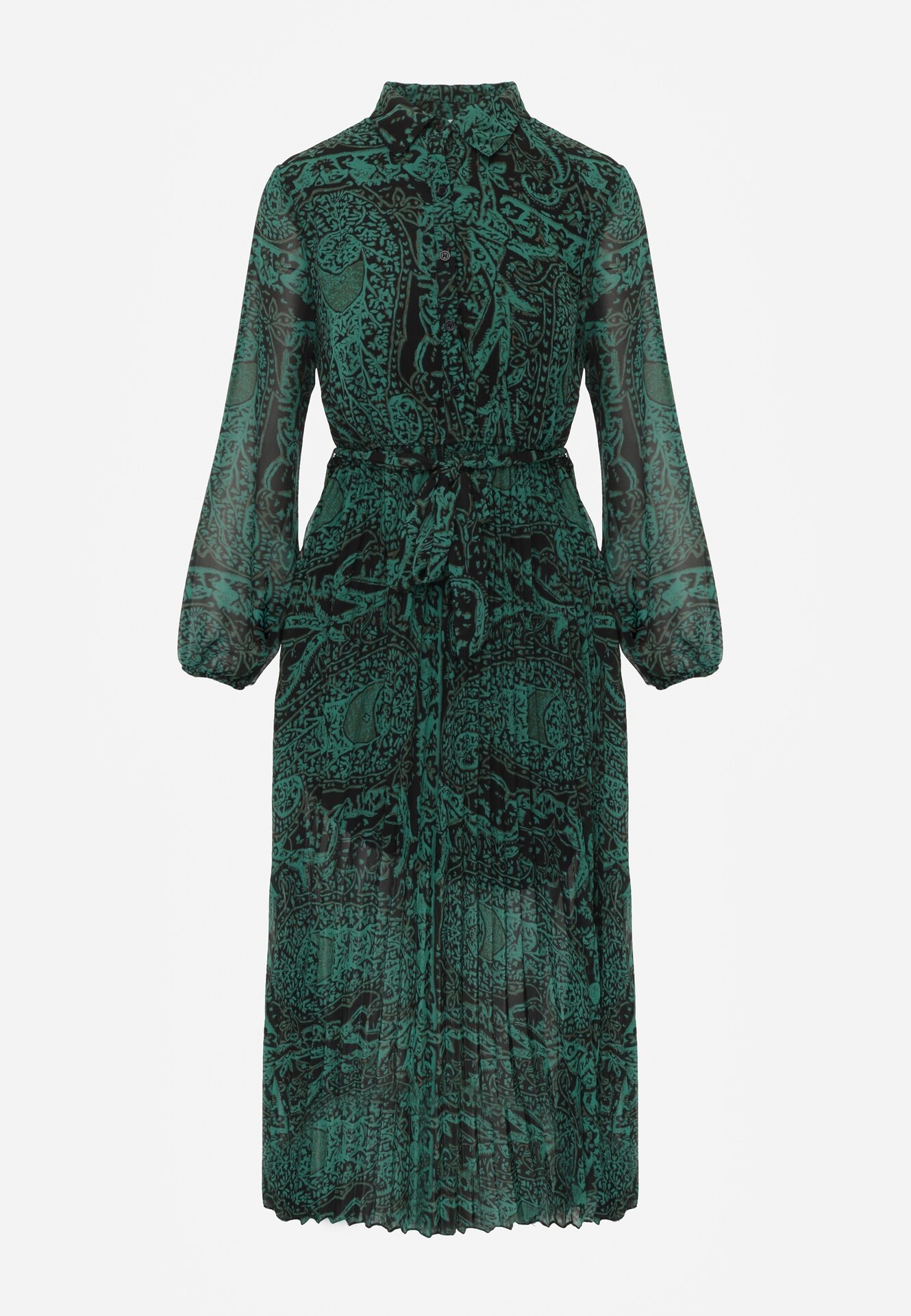 rosa Rochie Verde închis Cloche cu cordon de legat Blerore