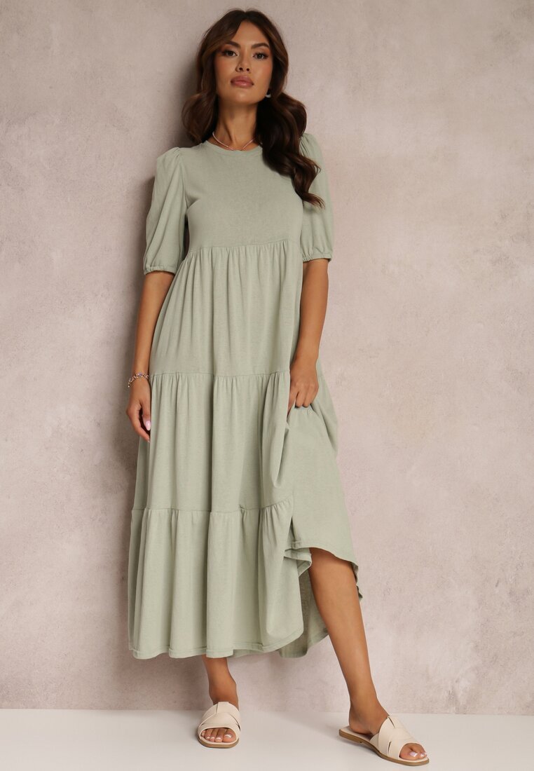 rosa Rochie verde mentă din bumbac Hagelin