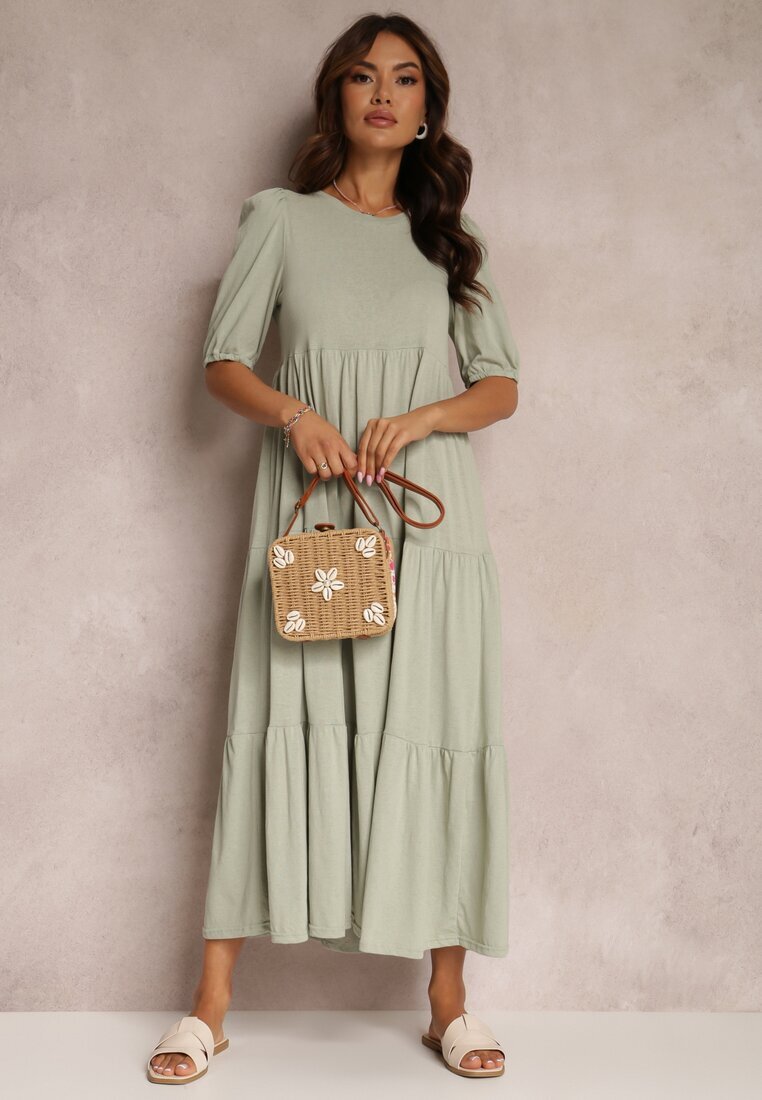 rosa Rochie verde mentă din bumbac Hagelin