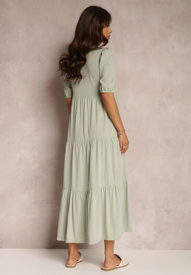 rosa Rochie verde mentă din bumbac Hagelin
