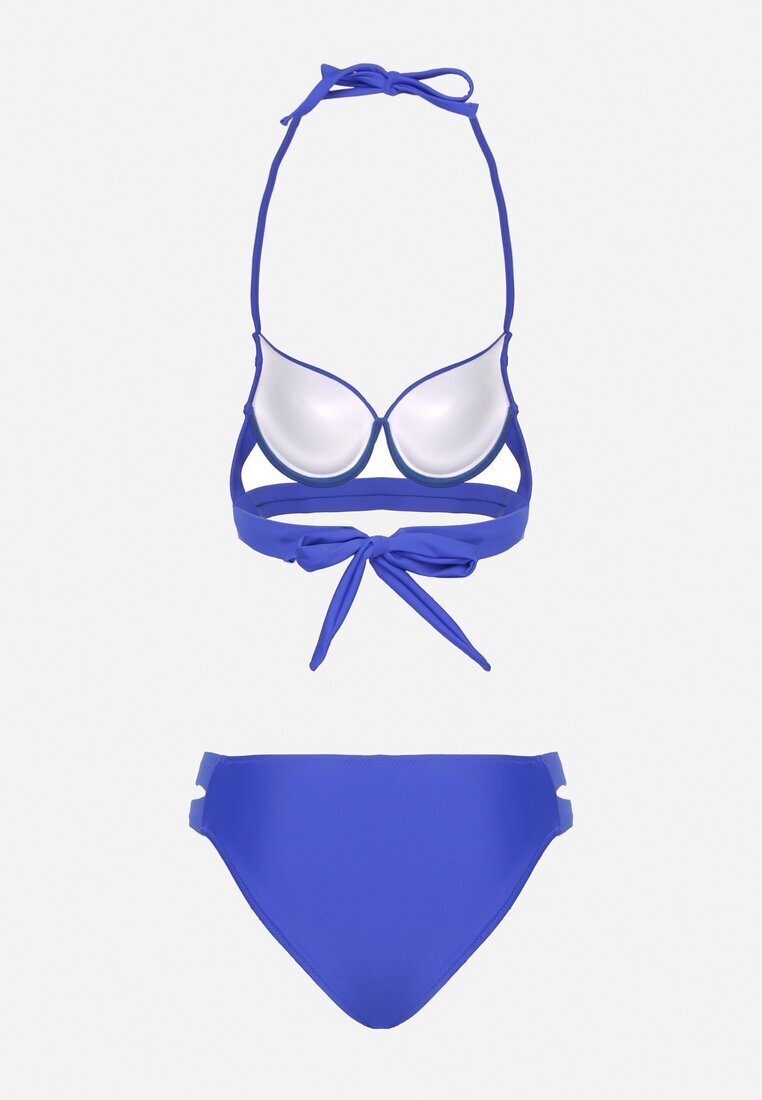 rosse line Bikini Albastru Chiloți Figi cu Decupaje și Sutien cu Bretele Decorative Kinalana