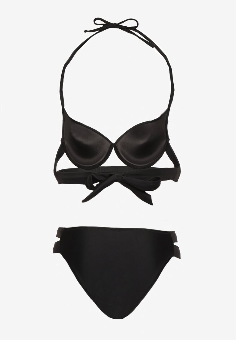 rosse line Bikini Chiloți Slip Negre cu Decupaje și Sutien cu Bretele Decorative Kinalana
