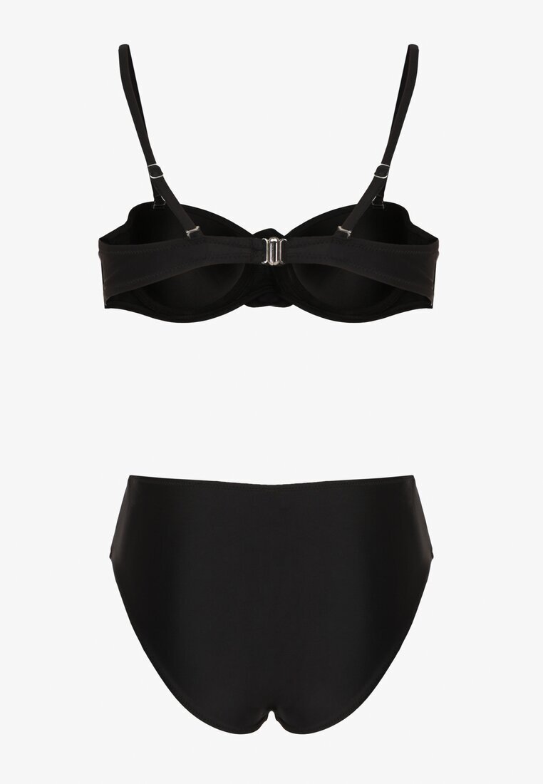 rosse line Bikini Chiloți Sutien Negru Decorat cu Floare 3D Tenionea