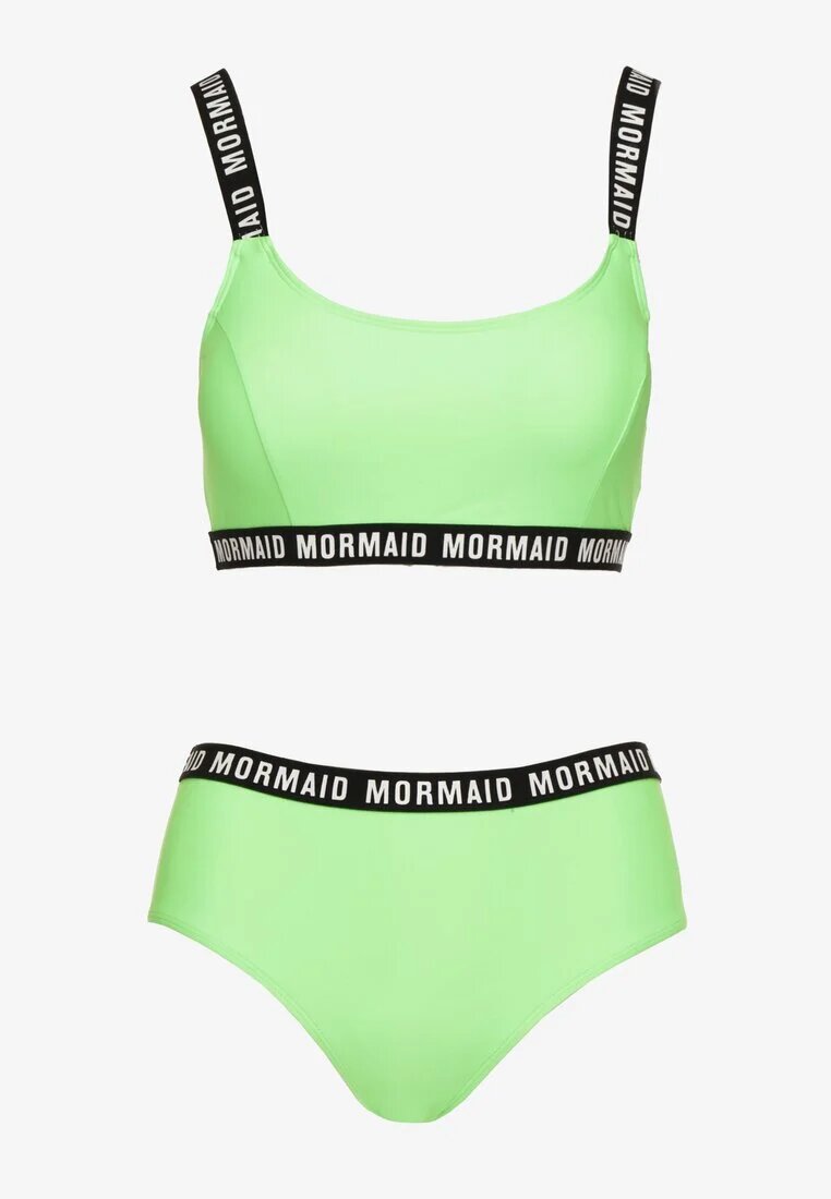 rosse line Bikini Chiloți tip slip verde deschis și Top sport Decorați cu inscripții Nevoneira