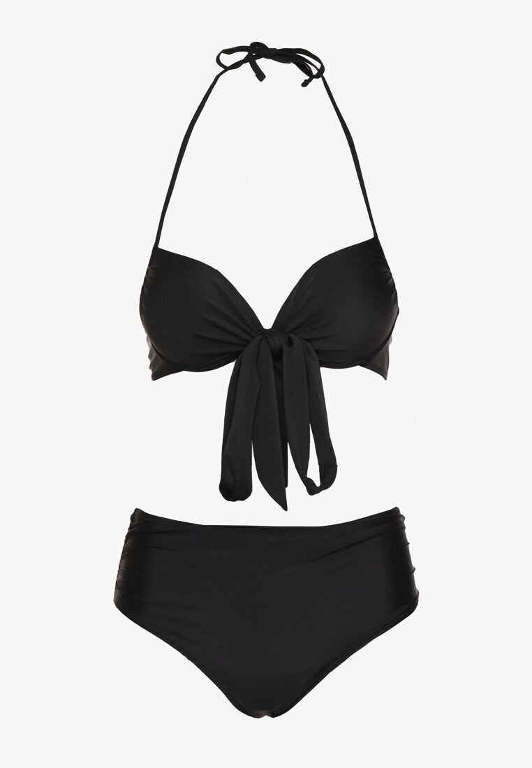 rosse line Bikini Negru Sutien cu înnodare și Chiloți tip slip Fevarelia