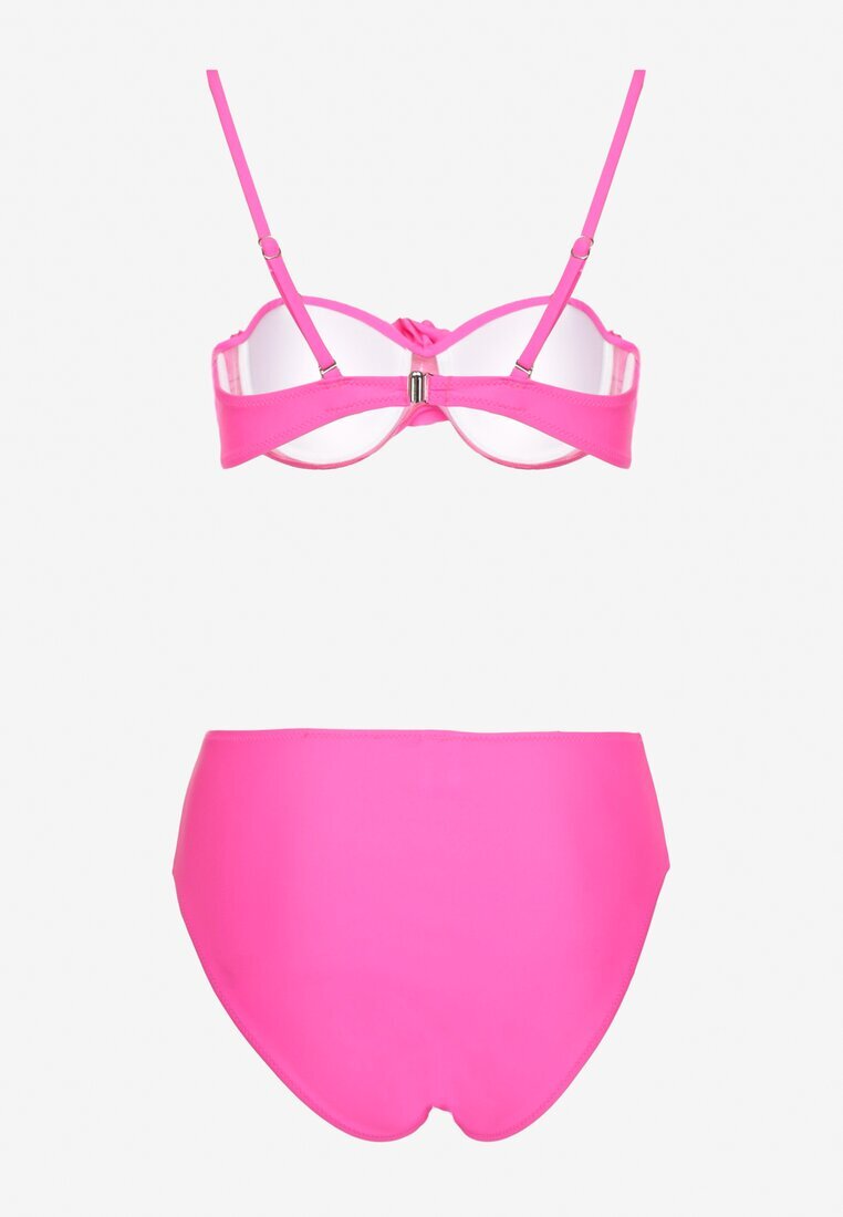 rosse line Bikini Roz Chiloți Sutien Decorat cu Floare 3D Tenionea