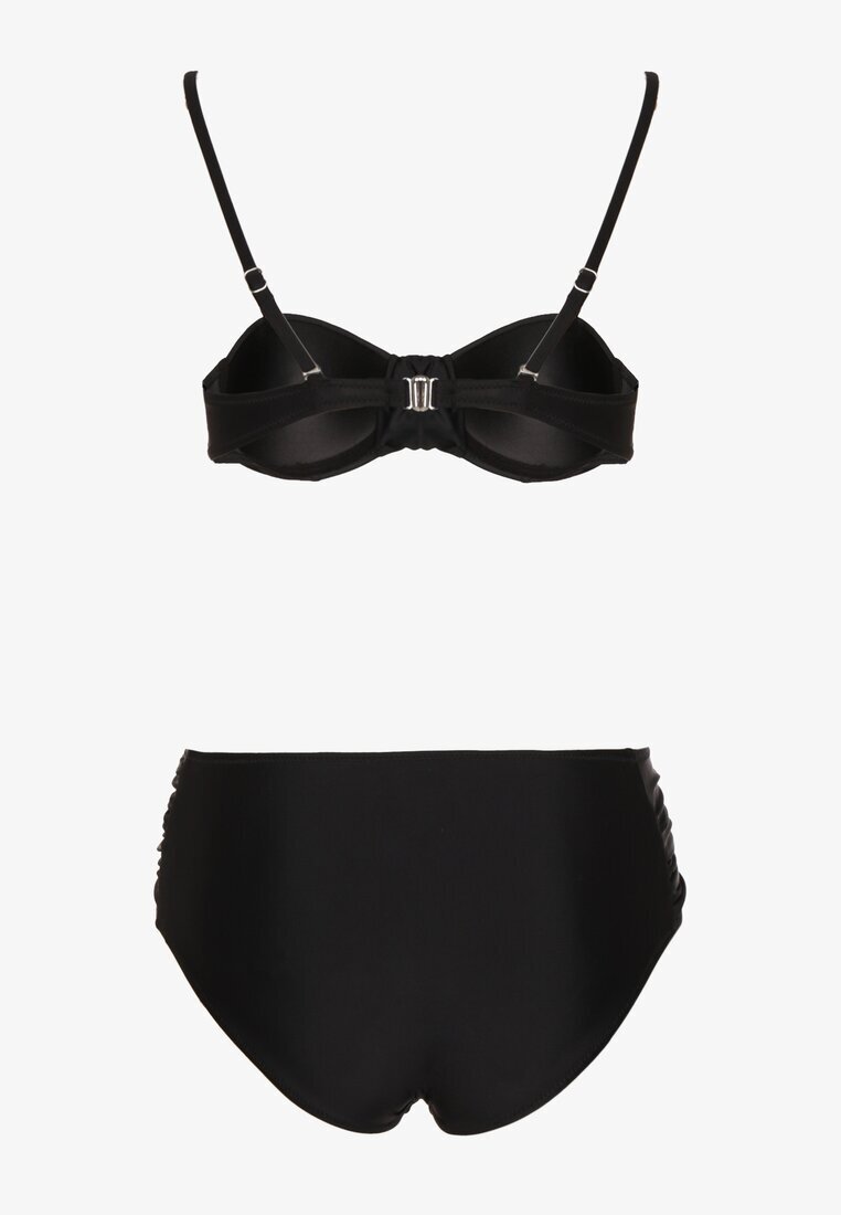 rosse line Bikini Slip și Sutien întărit Negre cu încrețituri Vintelle