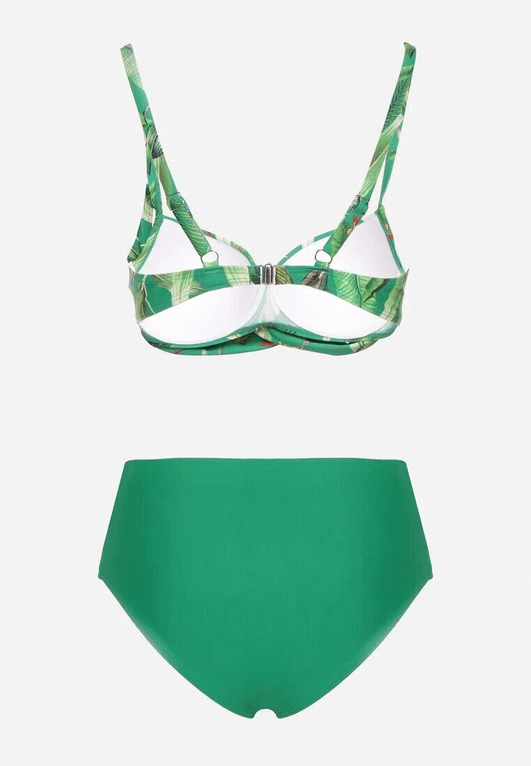 rosse line Bikini Verde Sutien cu Frunze și Chiloți slip cu Inserții din plasă Kinalea