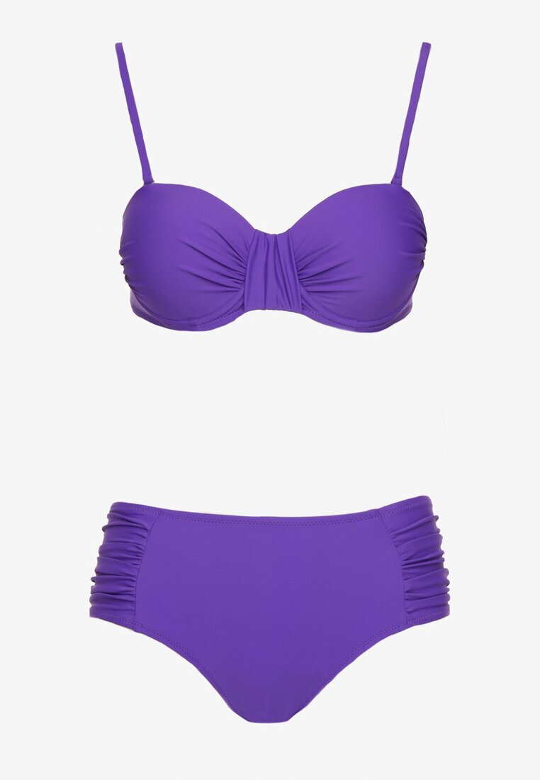 rosse line Bikini Violet Slip și Sutien cu burete cu încrețituri Vintelle