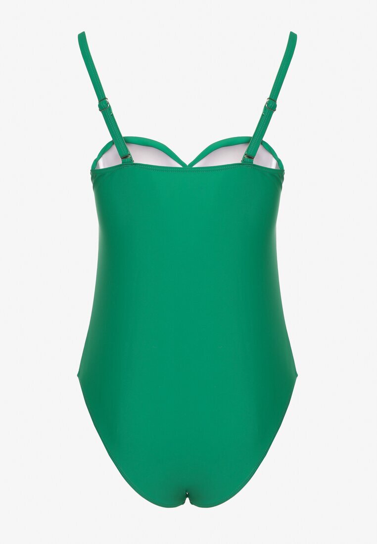 rosse line Costum de baie verde închis cu legătură decorativă Temelea