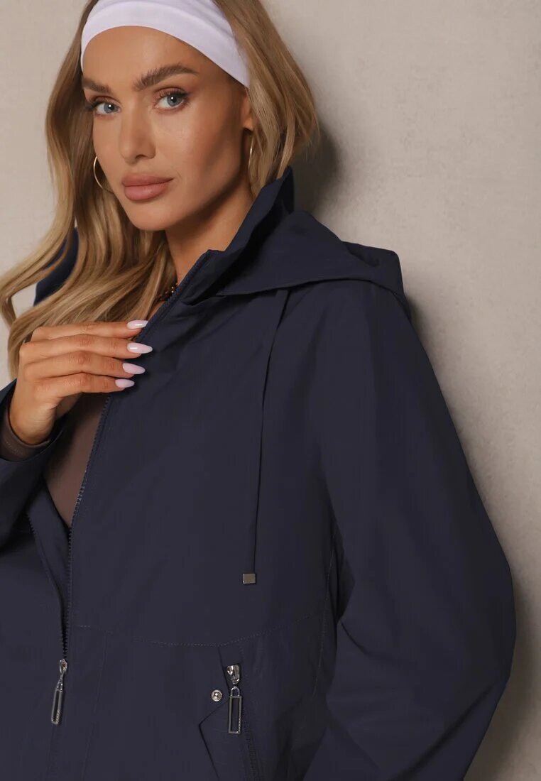 rosse line Geacă Bleumarin în Stil Windbreaker cu Glugă Detașabilă Ndivena