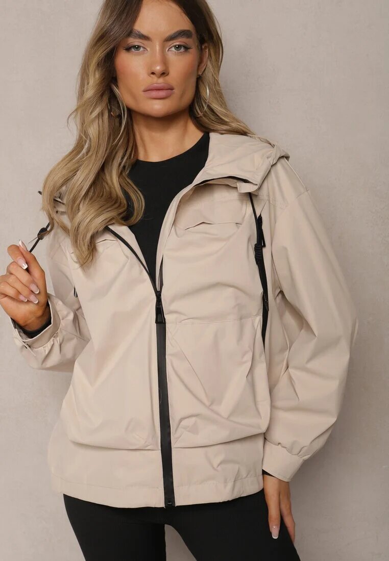 rosse line Jachetă Bej în stil windbreaker decorată cu buzunare Bralisa