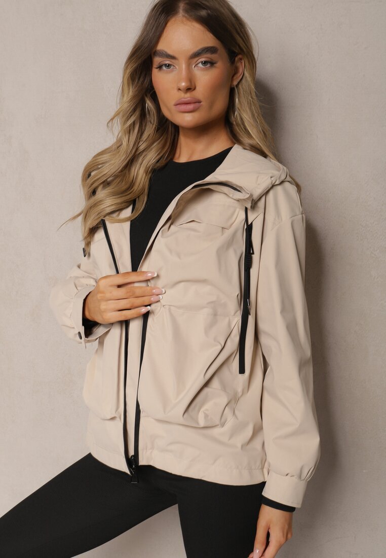 rosse line Jachetă Bej în stil windbreaker decorată cu buzunare Bralisa