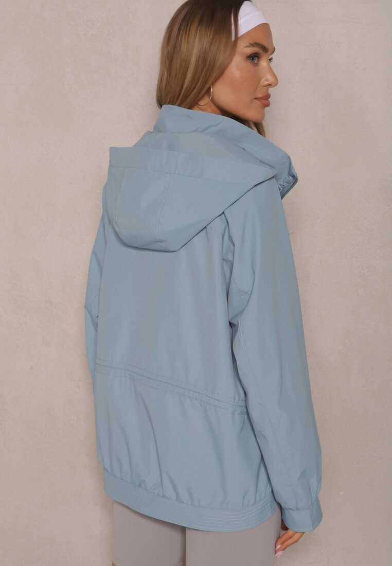rosse line Jachetă croială boxy Albastră tip parka cu șnur și glugă Sesailis
