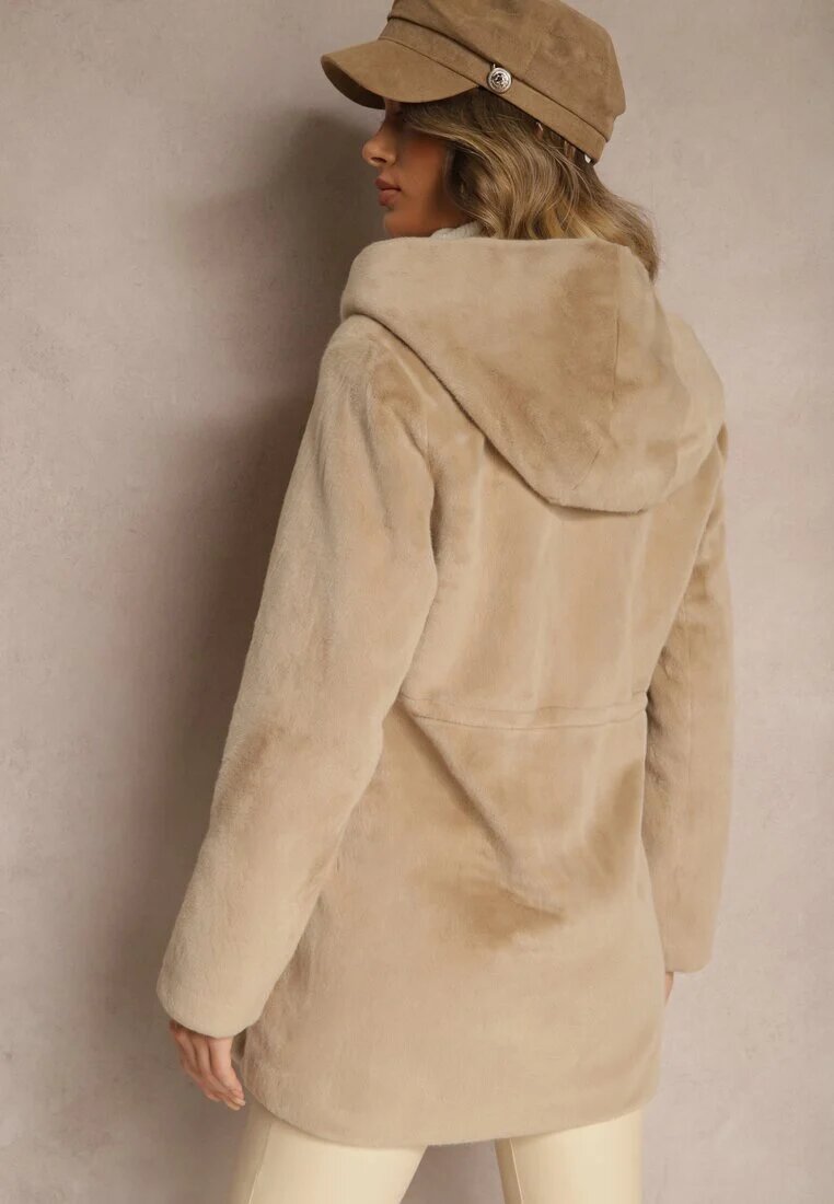 rosse line Jachetă Parka Bej cu blană și glugă Evelinne
