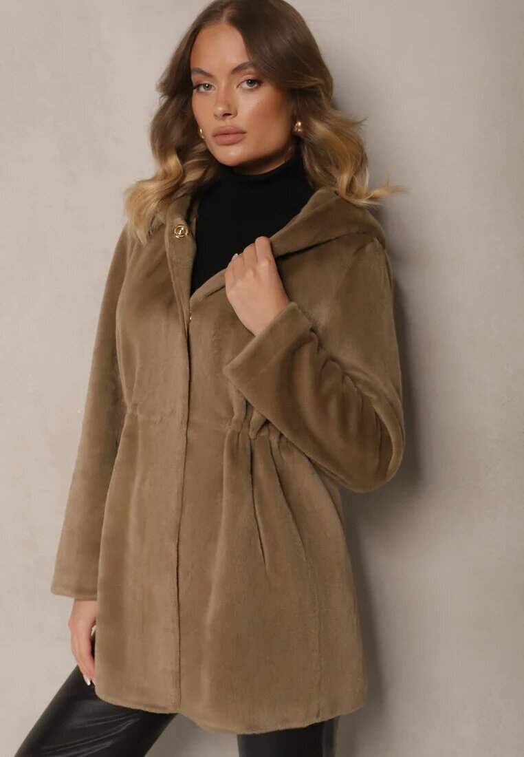 rosse line Jachetă Parka De blană Verde închisă Cu glugă Evelinne