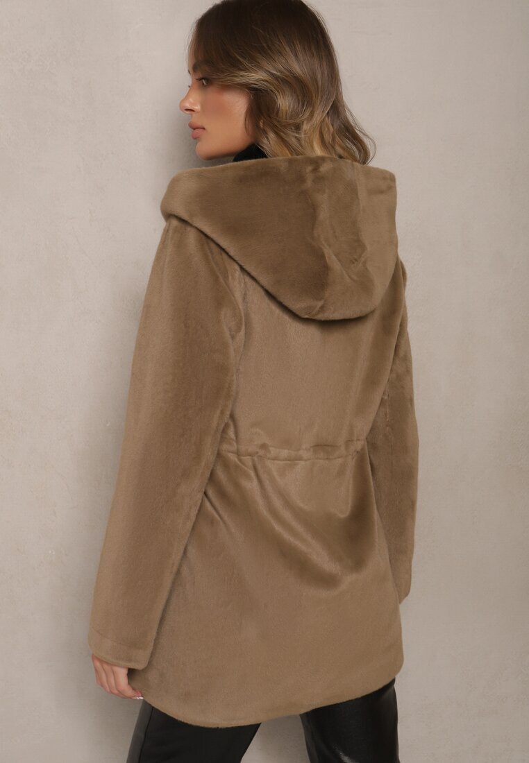 rosse line Jachetă Parka De blană Verde închisă Cu glugă Evelinne