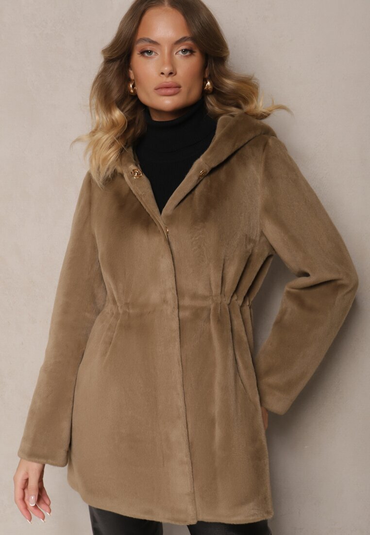 rosse line Jachetă Parka De blană Verde închisă Cu glugă Evelinne