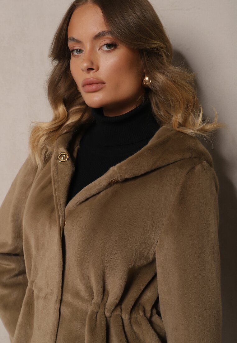 rosse line Jachetă Parka De blană Verde închisă Cu glugă Evelinne