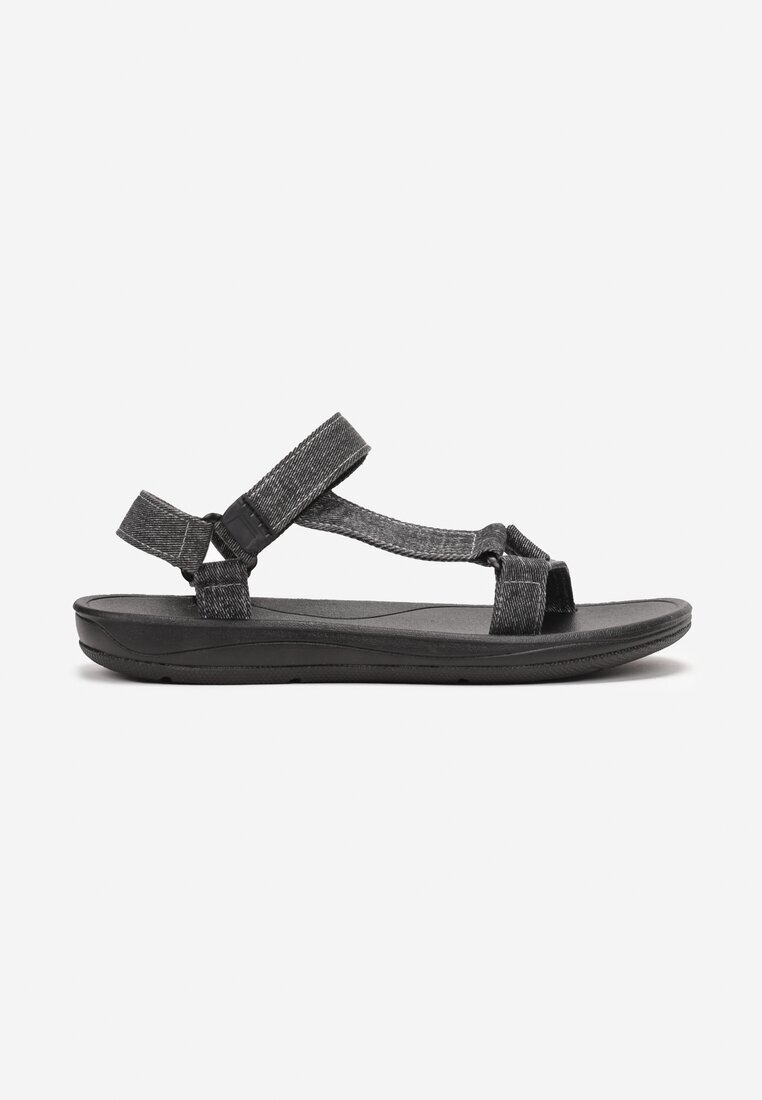  Sandale Negre cu Baretă cu Velcro Lorarand