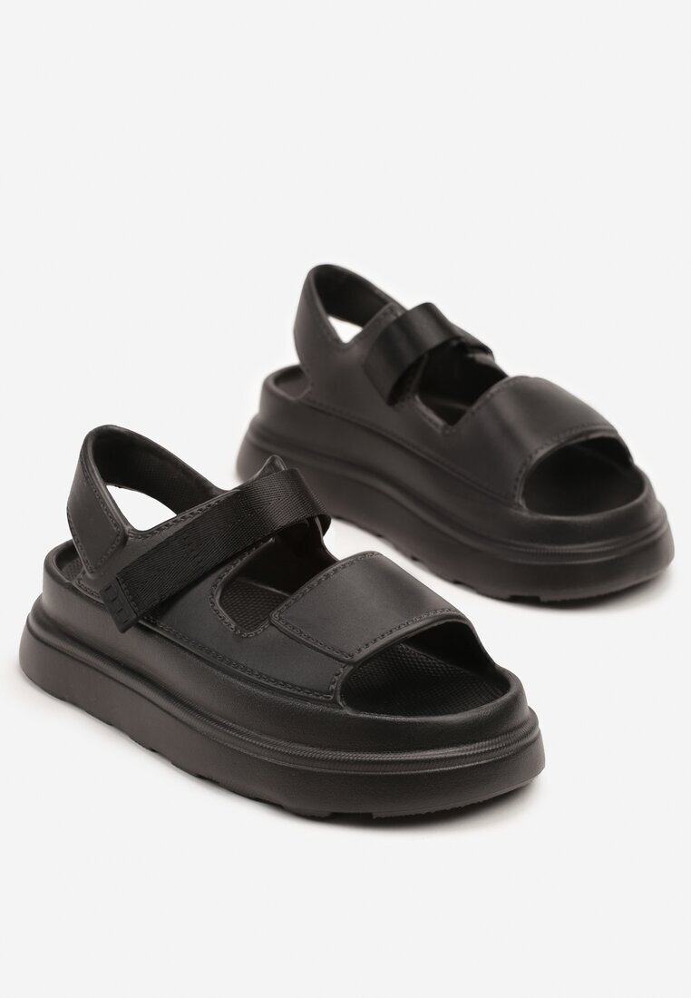  Sandale Negre cu platformă stil sportiv Lisilia