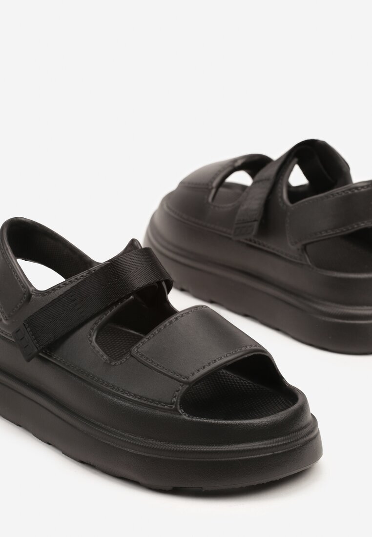  Sandale Negre cu platformă stil sportiv Lisilia