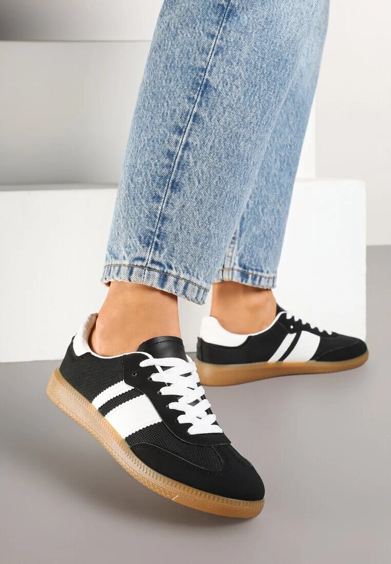 seastar Adidași Negri pe Talpă de Cauciuc Decorați cu Benzi Emidi