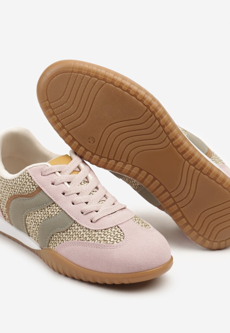 seastar Adidași Roz-Verde cu Motiv Geometric și Împletitură Laniffia