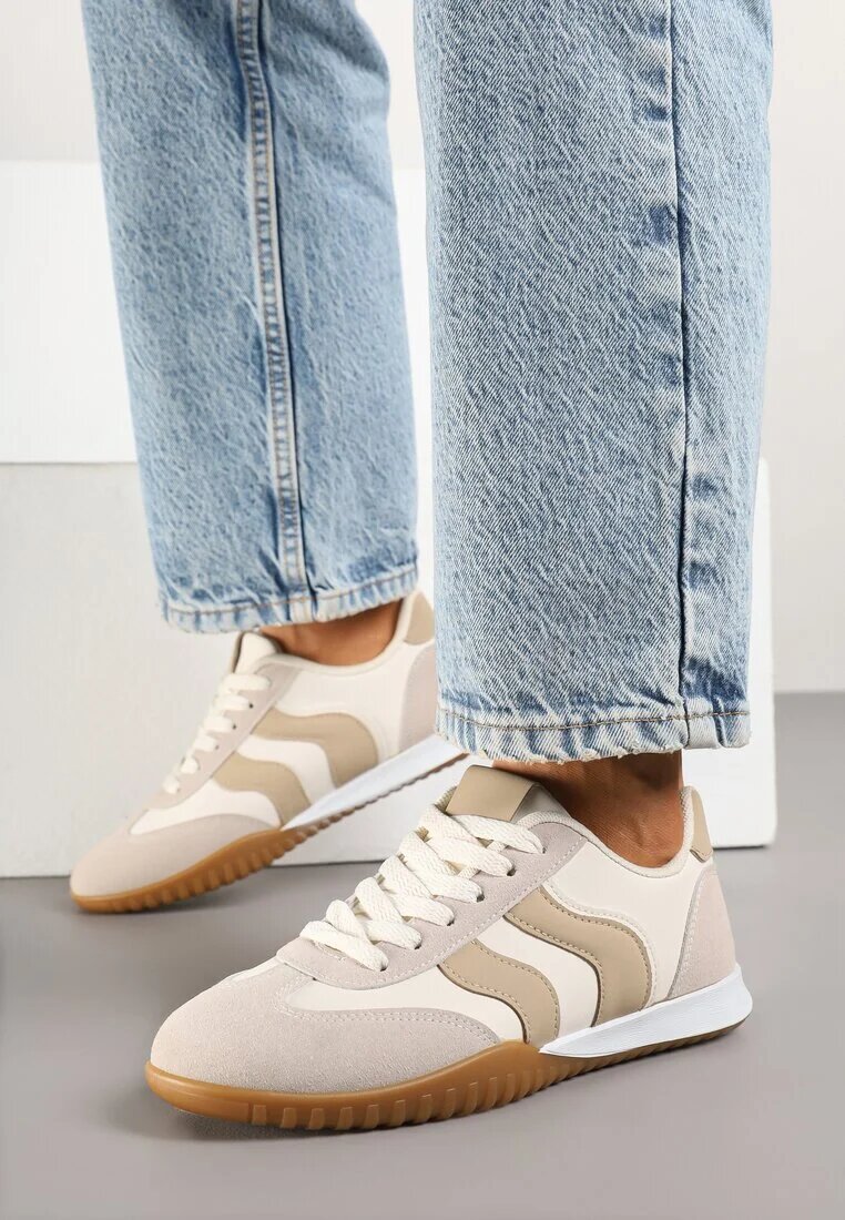 seastar Sneakers Bej Iconici Tenisi Decorați cu cusături Welluria