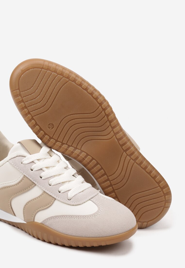 seastar Sneakers Bej Iconici Tenisi Decorați cu cusături Welluria