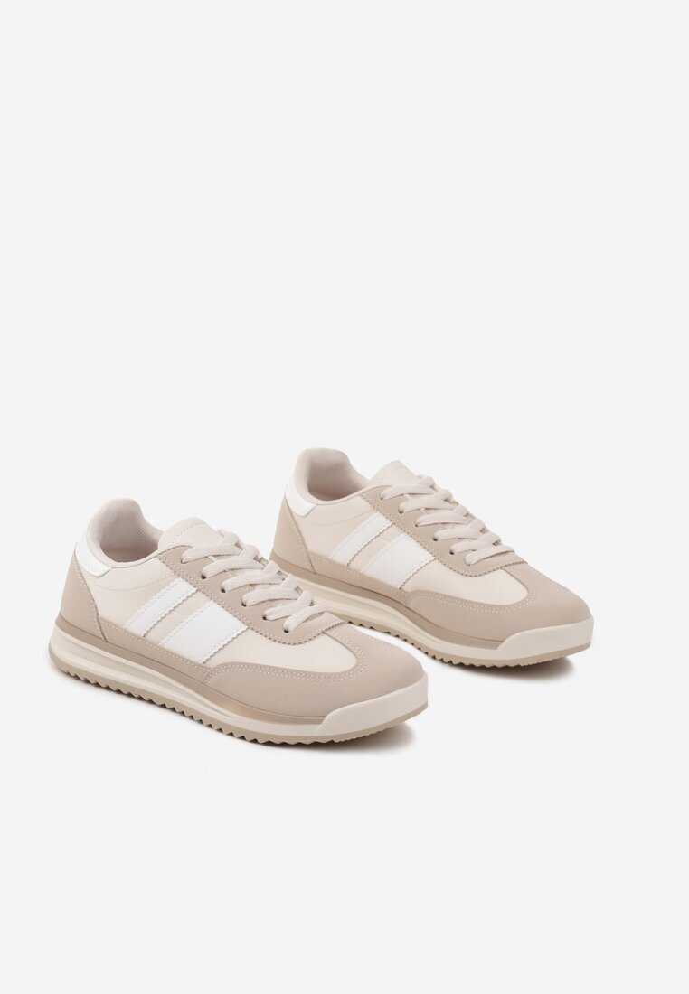 seastar Sneakers bej în Stilul Tenișilor Iconici cu Cusături Lelluria