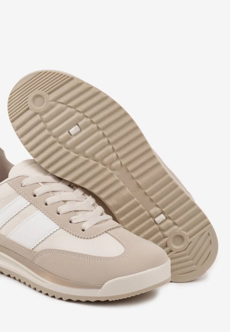 seastar Sneakers bej în Stilul Tenișilor Iconici cu Cusături Lelluria