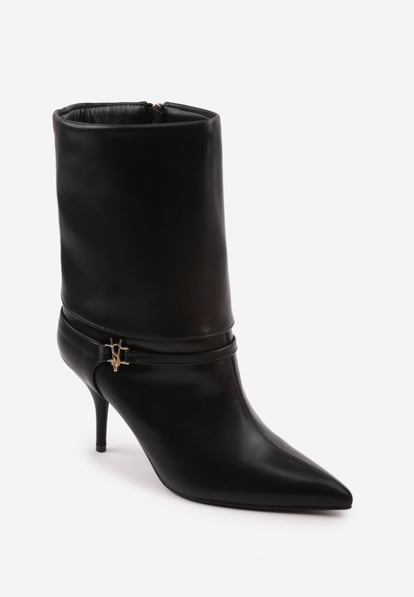 sergio todzi Botine elegante pe toc stiletto cu detaliu metalic Moelle Negre