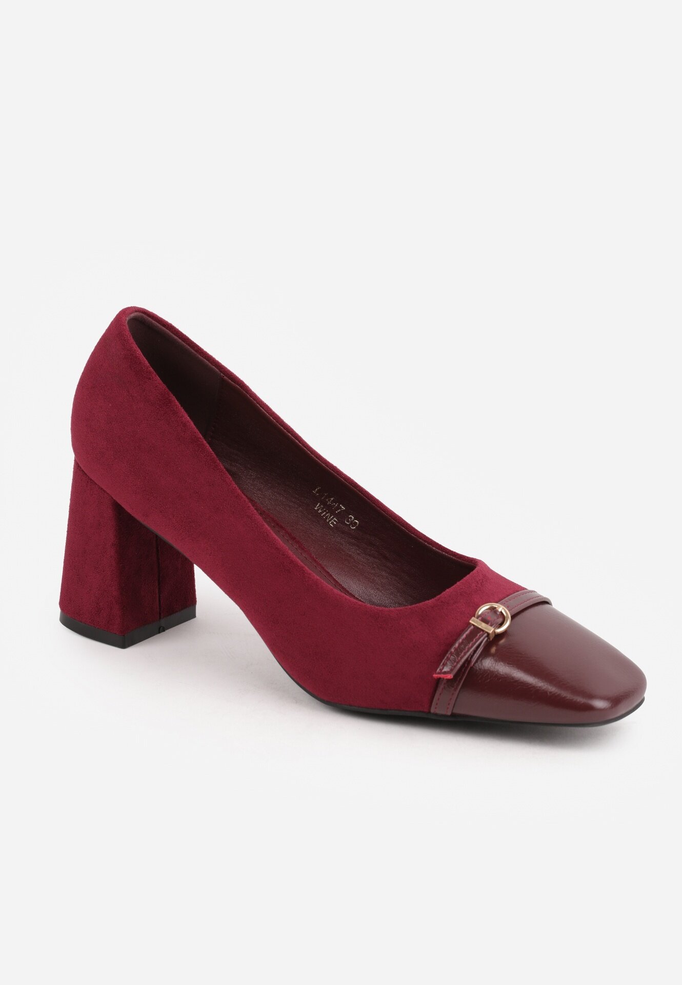 sergio todzi Pantofi retro cu toc gros și vârf pătrat cu luciu lăcuit Rossell Bordo