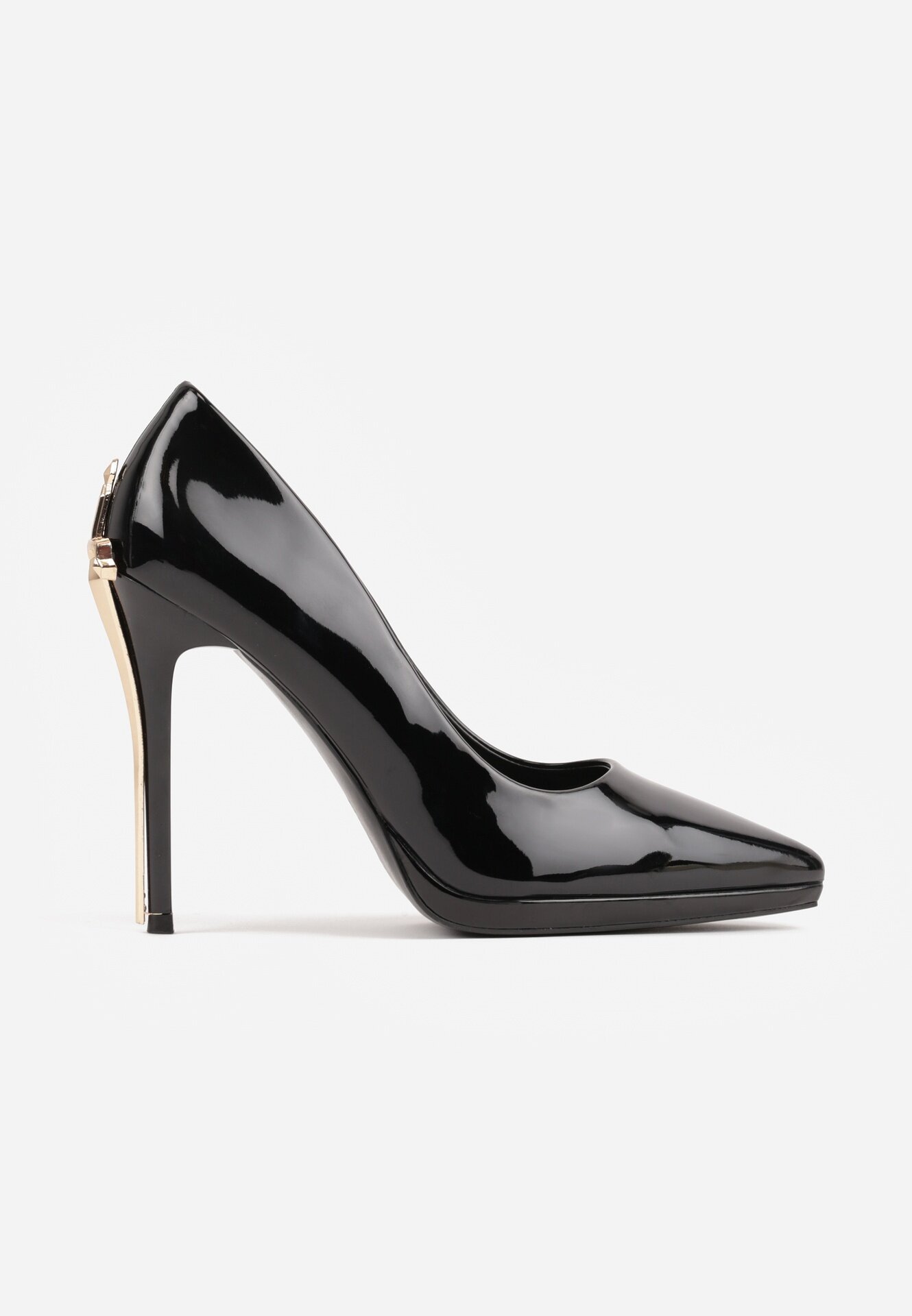 sergio todzi Pantofi stiletto lăcuiți cu ornament metalic de-a lungul tocului Nezdo Negri