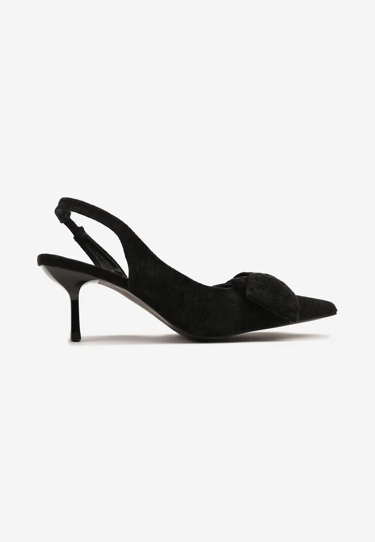 sergio todzi Sandale Negre cu toc stiletto Slingback cu Fundă Sunaiel