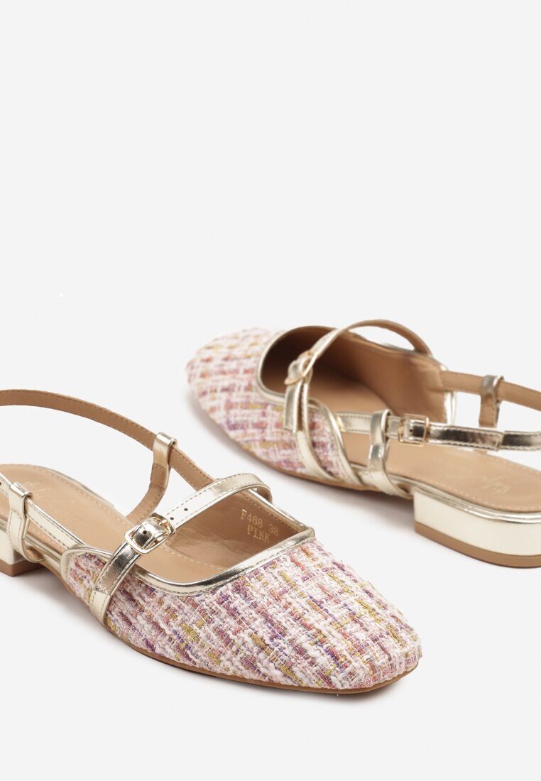 sergio todzi Sandale Rozaliu-Auriu Din tweed Tip slingback Ellimirae