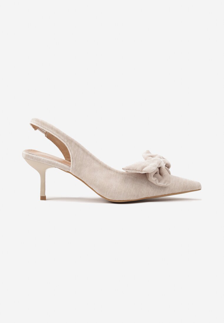 sergio todzi Sandały Beżowe pe toc stiletto Slingback cu fundă Sunaiel
