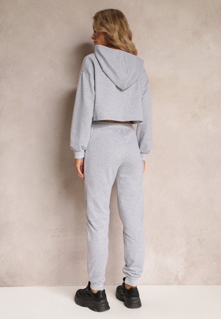  Set 3 piese gri cu Top Bluză și Pantaloni de trening Klomenna
