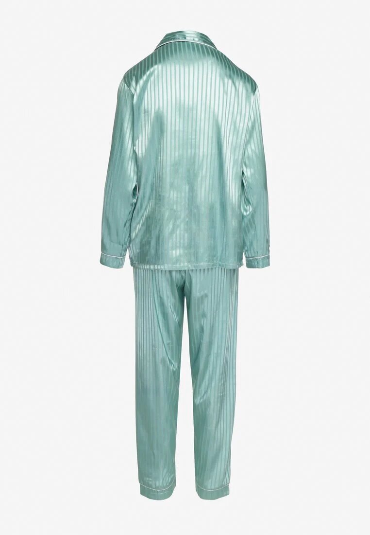  Set de Pijamale Mentă Bluză stil cămașă cu nasturi Pantaloni cu elastic în talie Rivanias