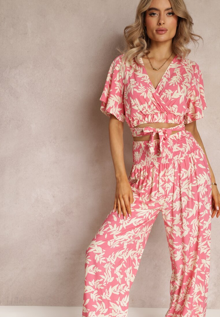  Set Fucsia din 2 piese cu Top și Pantaloni Khelu