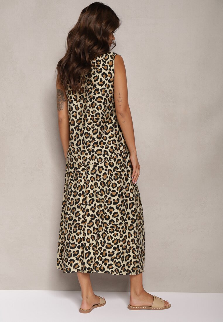  Set Maro cu Viscoză Leopard Fustă cu Elastic în Talie Cămașă Petrecută Rilseria