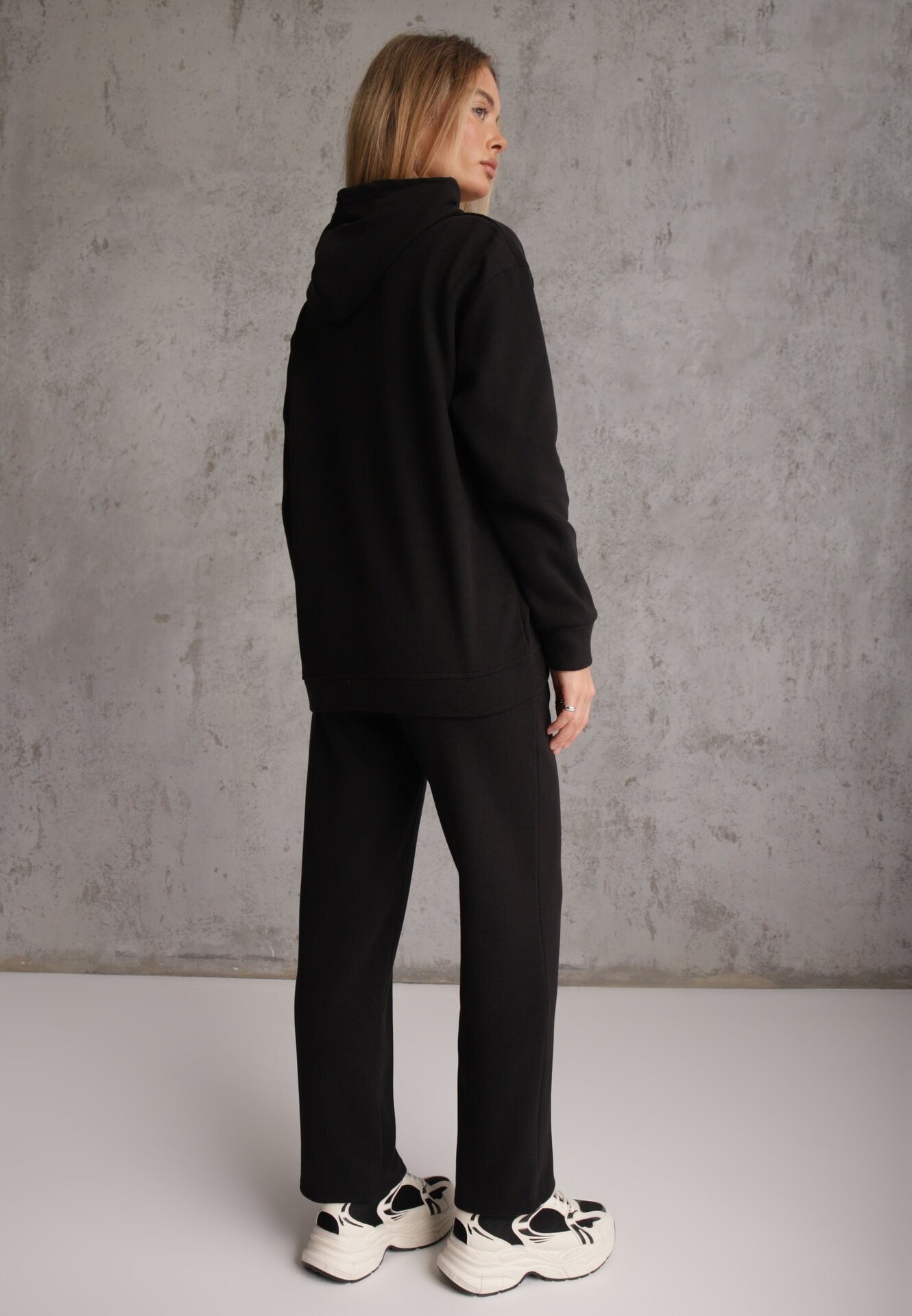  Set trening negru cu 2 piese bluză și pantaloni Orifira