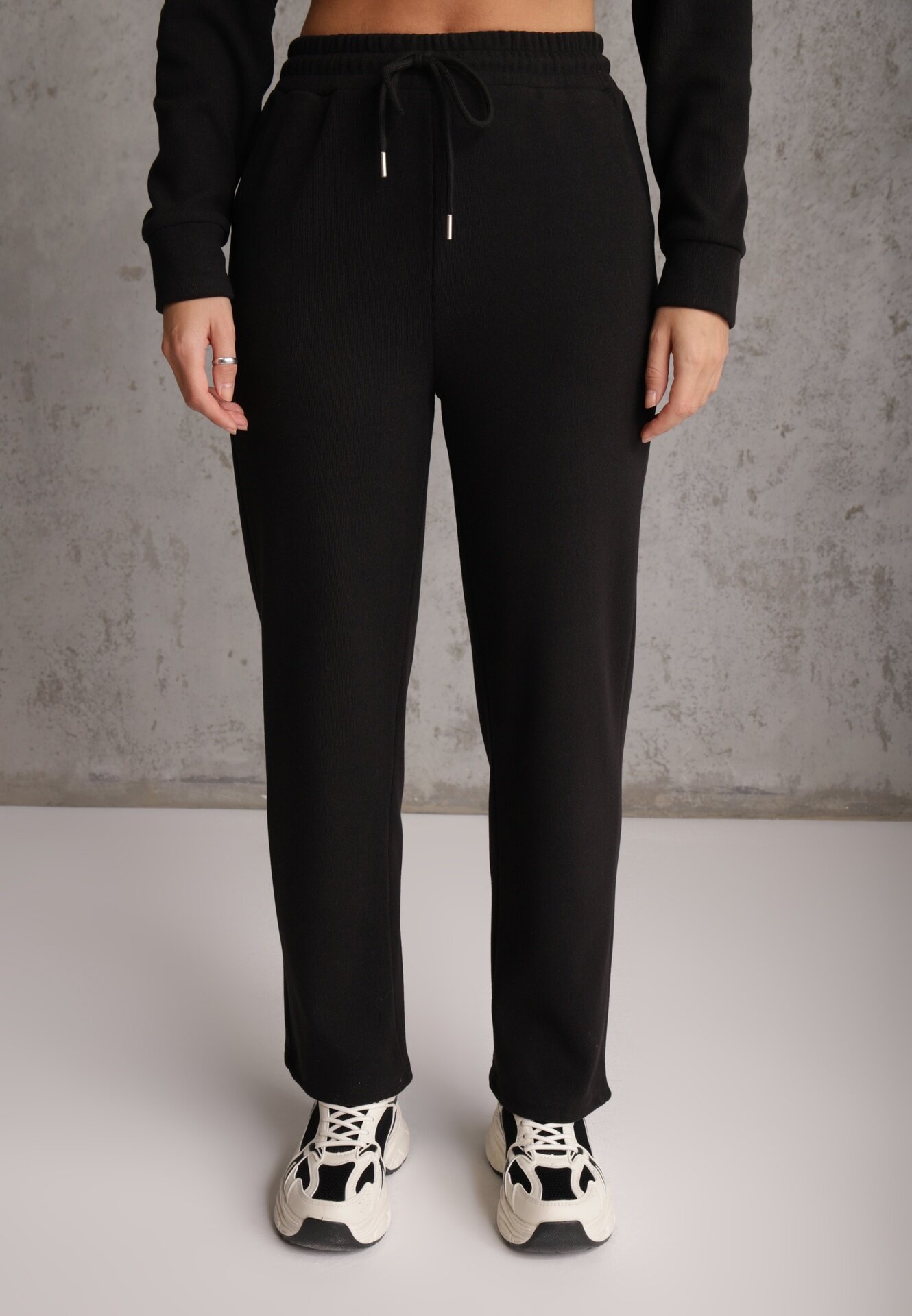  Set trening negru cu 2 piese bluză și pantaloni Orifira