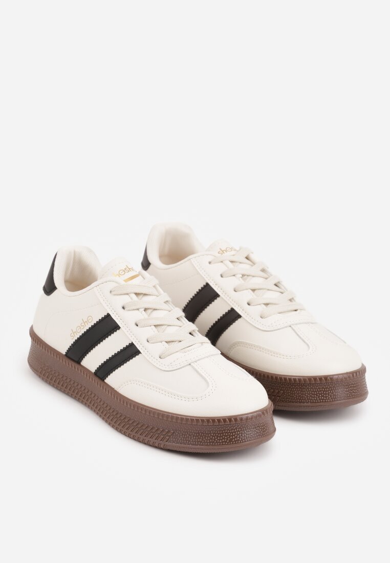 shosho Adidași Bej-Negre Sport cu Benzi Decorative și Cusături Wenilan
