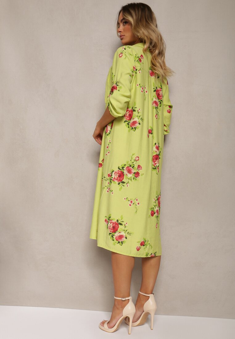 smiling fairy Rochie Verde Tip cămașă Din bumbac Cu nasturi Nuramla