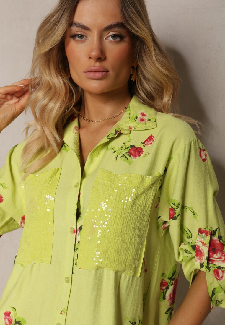 smiling fairy Rochie Verde Tip cămașă Din bumbac Cu nasturi Nuramla