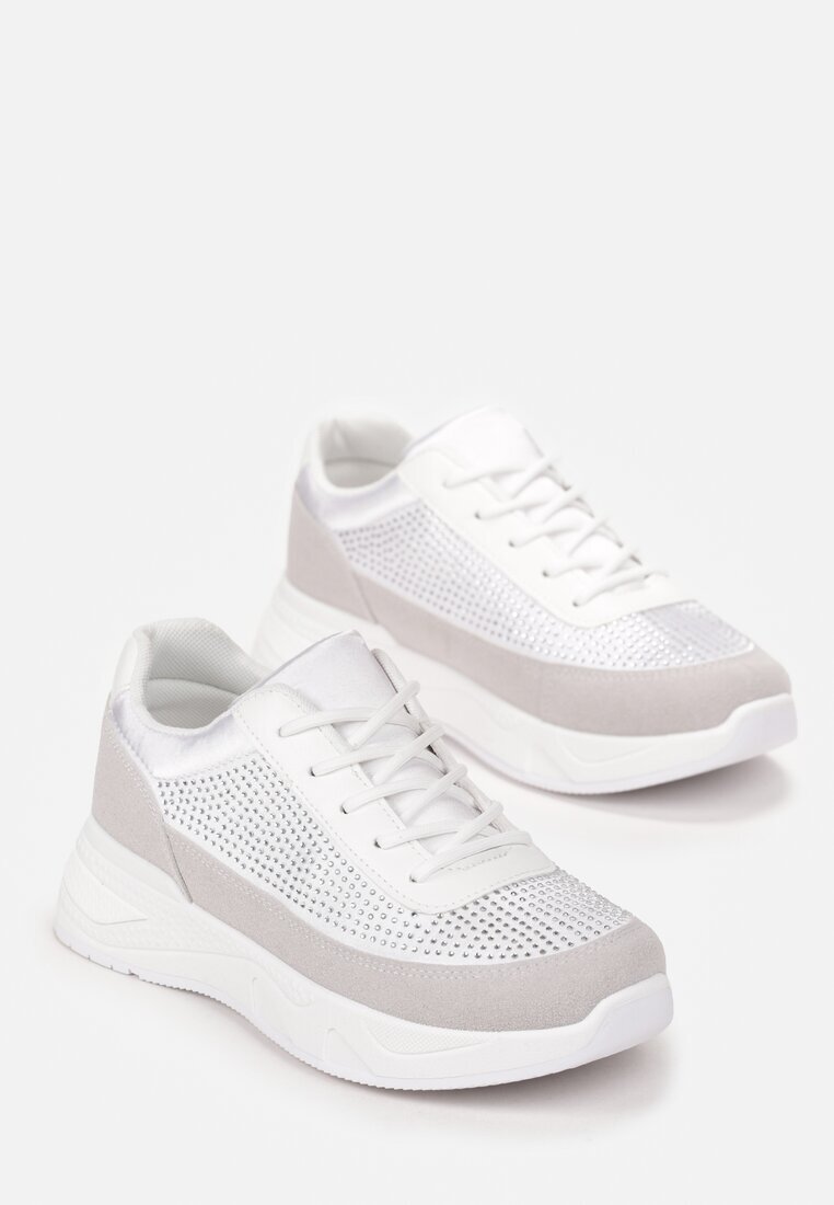  Sneakers Argintii cu Circonii Fine Hinekle
