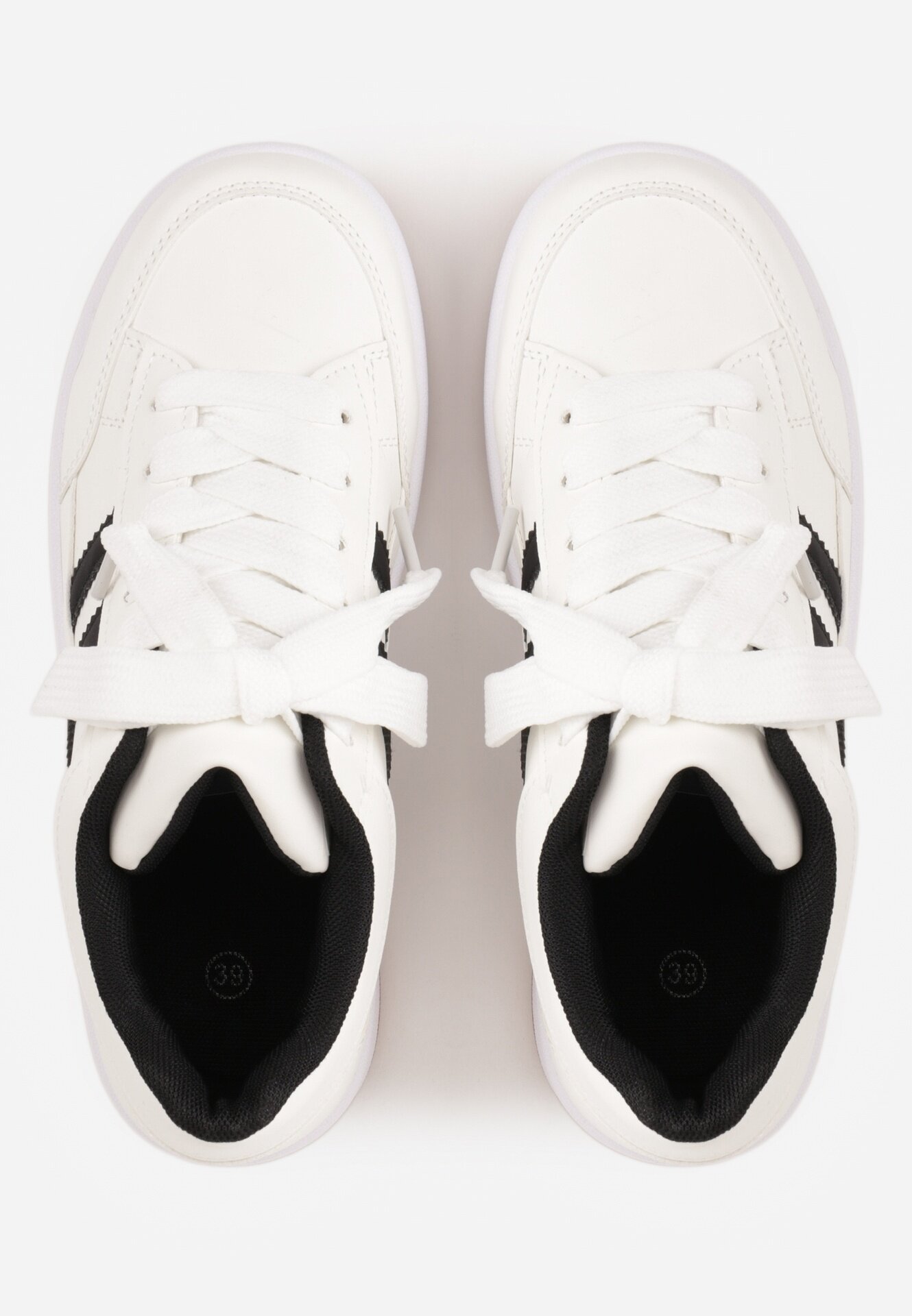  Sneakers Basic cu dungi laterale Adila Albi